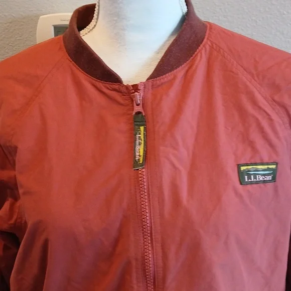 L.L. Bean Brick Red Bomber Casual Jacket Vintage Y2k - Picture 2 of 6